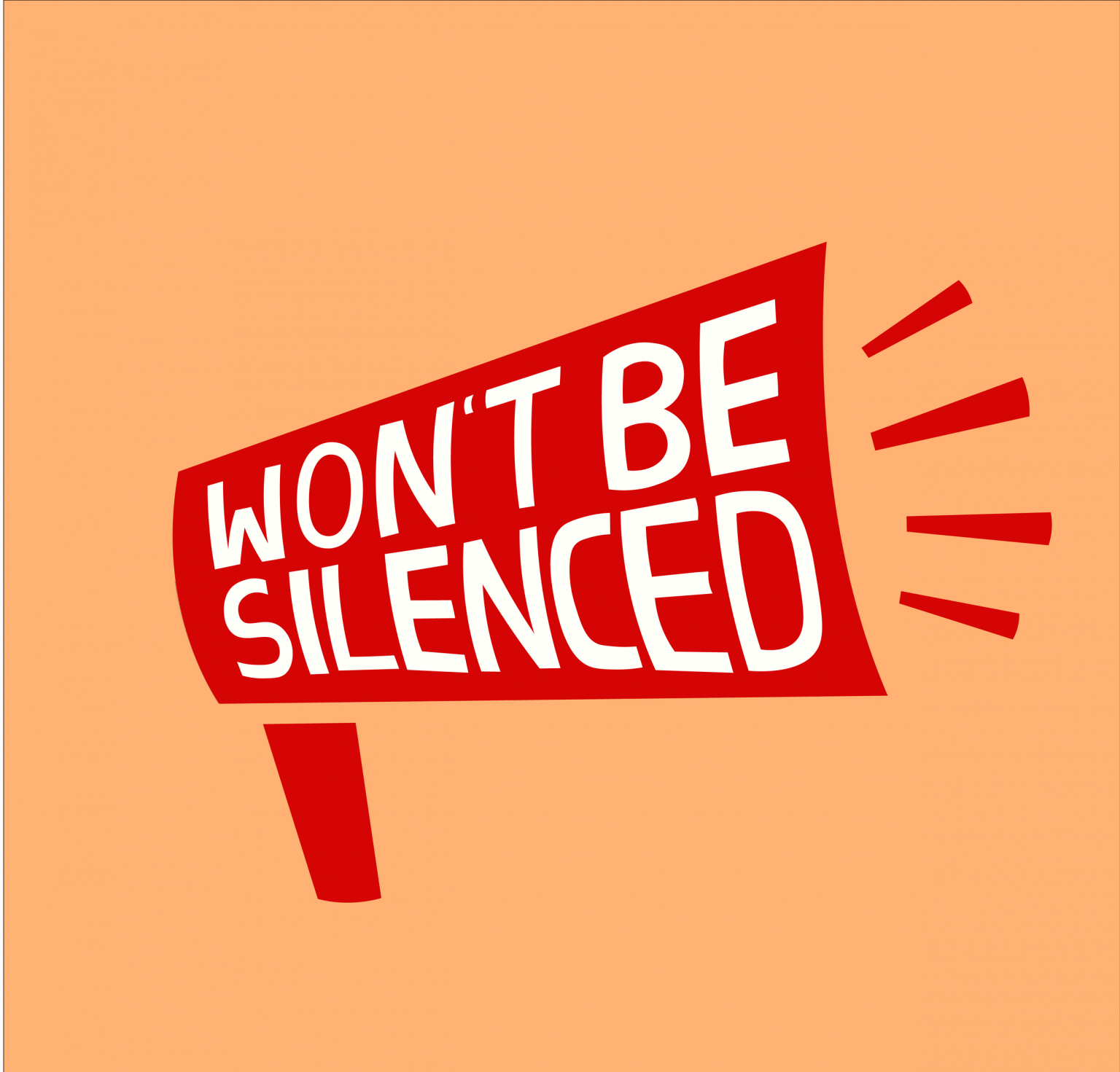 image of a speaker with wont' be silenced written on it
