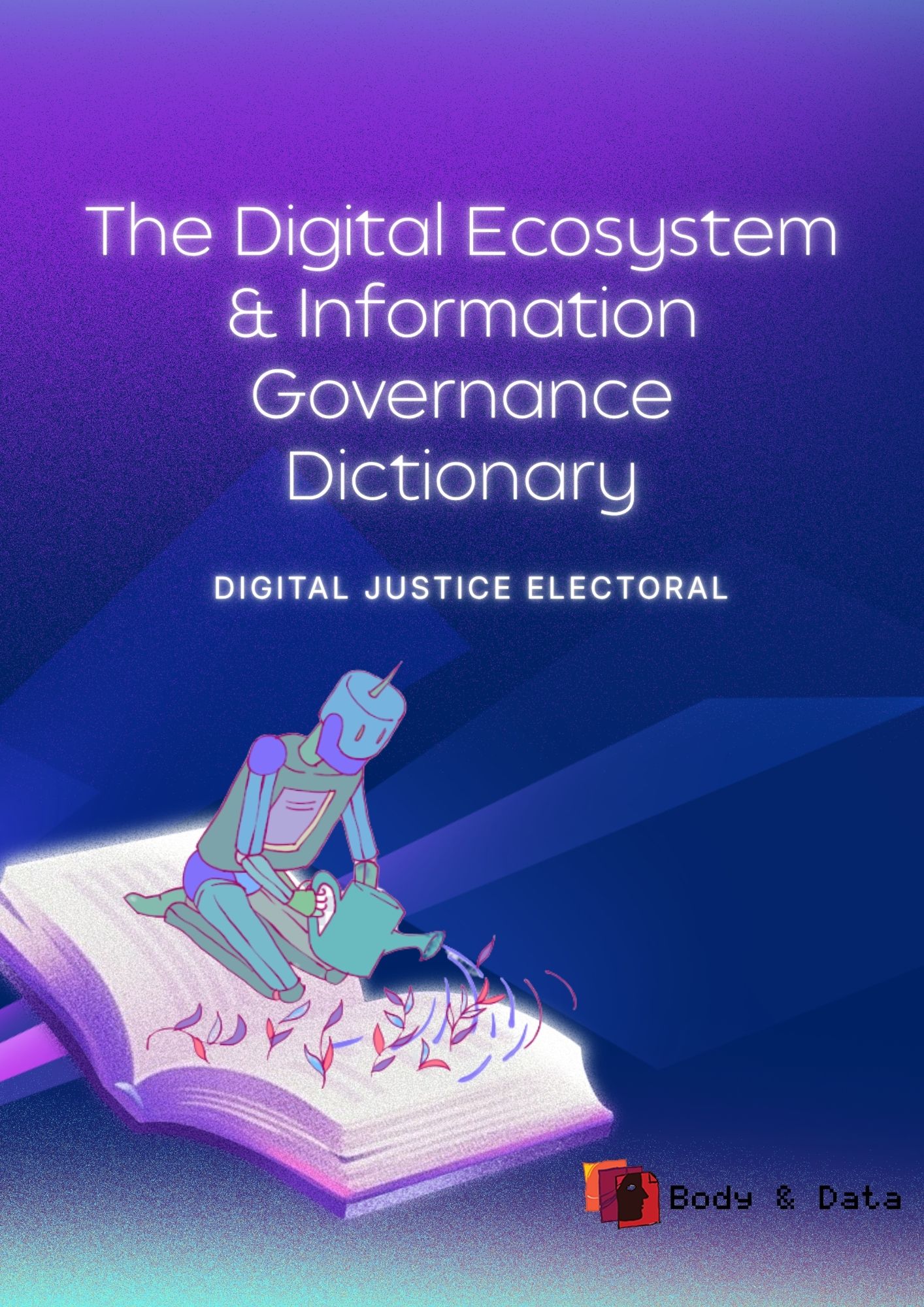 Illustration of CCTV cameras on the top left. with groups of faces on the bottom facing up, where a hand is holding a stamp to be put on the faces. Some of the faces are stamped with red fingerprints. indicating the digitization of their identities. The overall color scheme of the cover is blue. The title of the report is "Digitization of Identities: Efforts, Experiences and Effects" 